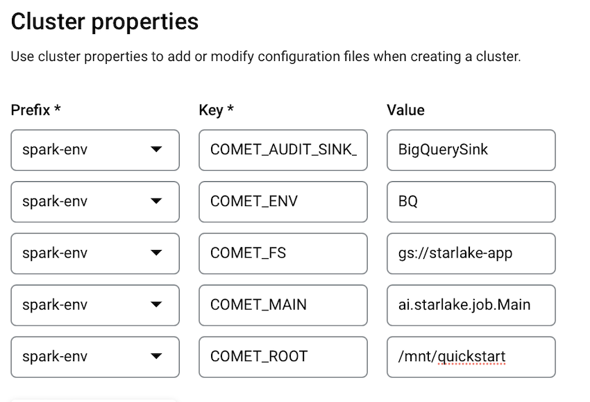 Create Dataproc cluster